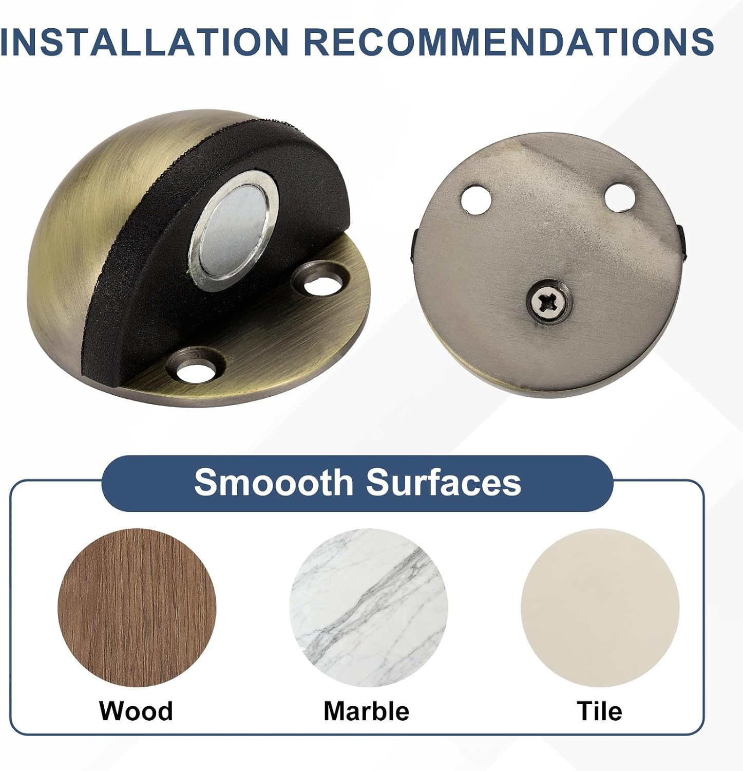 uxcell 4Pcs Magnetic Door Stopper 1" Adhesive Wall Protector Bronze image 5