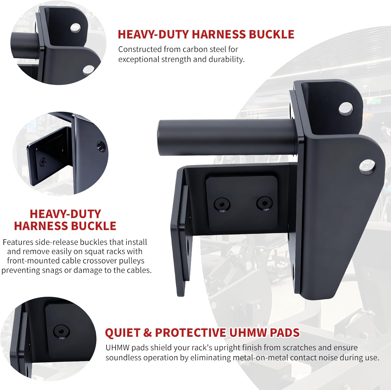 MARLANG Power Rack Attachments Safety Straps Squat Rack Attachments Fit 3x3 Power Rack for Row Deadlift Bench Press Hip Thrust Chest Press and More