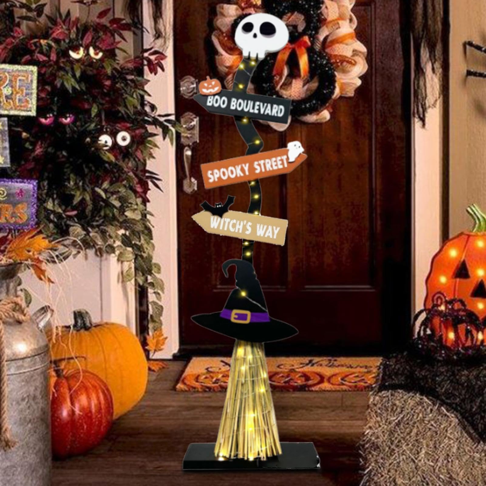 Decorazioni per interni a batteria in legno Halloween