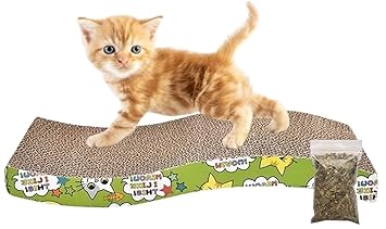 Petlicious & More Cat Scratching Cardboard Scratcher (21cm X 44cm X 4cm) Wave Scratcher (Pack of One)