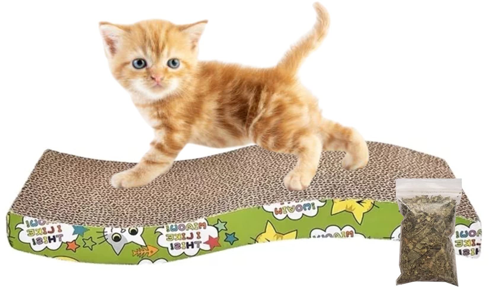 Petlicious & More® Cat Scratching Cardboard Scratcher (21cm X 44cm X 4cm) Wave Scratcher (Pack of One) (B09GS8C722) Amazon Price History, Amazon Price Tracker