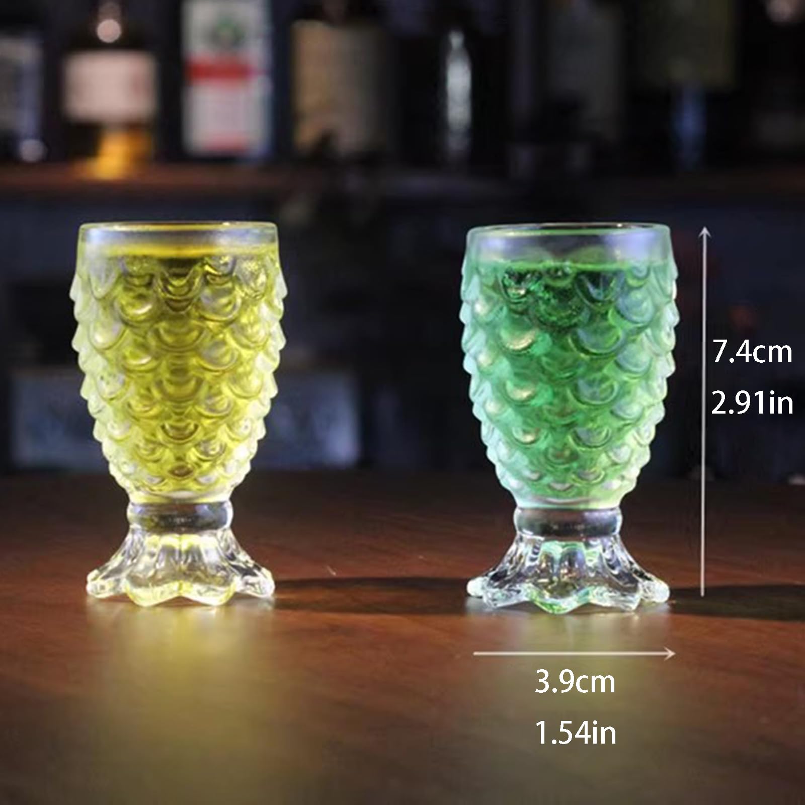 Vasos de chupito pequeños, 6 unidades con bandeja de madera para whisky, tequila, licores y fiestas