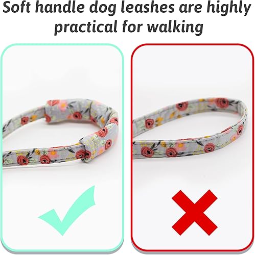 Miniatura 5 de HSIGIO Juego de collar y correa para perro, collares ajustables para cachorros con corbatín floral para perros pequeños, medianos y grandes