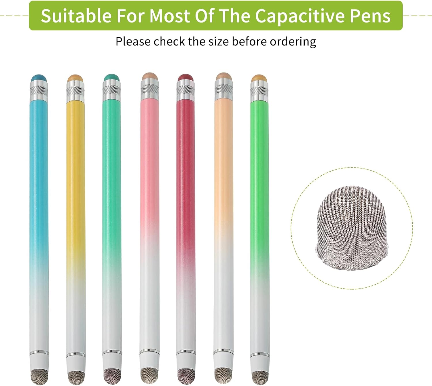 MECCANIXITY 15Pcs Replacement Fiber Mesh Tips for Stylus Pens 10mm Suitable for Capacitive Touch Screen,High Sensitivity,Soft,No Scratch Screen Pen Tip image 5