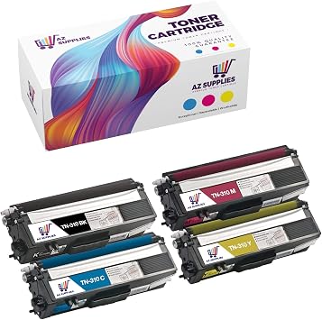 AZ SUPPLIES Toner | 50% More Print Yield | 4-Pack Replace Brother TN310 TN310BK, TN310C, TN310Y, TN310M for use in Brother HL-4150CDN, HL-4570CDW, HL-4570CDWT, MFC-9460CDN, MFC-9560CDW