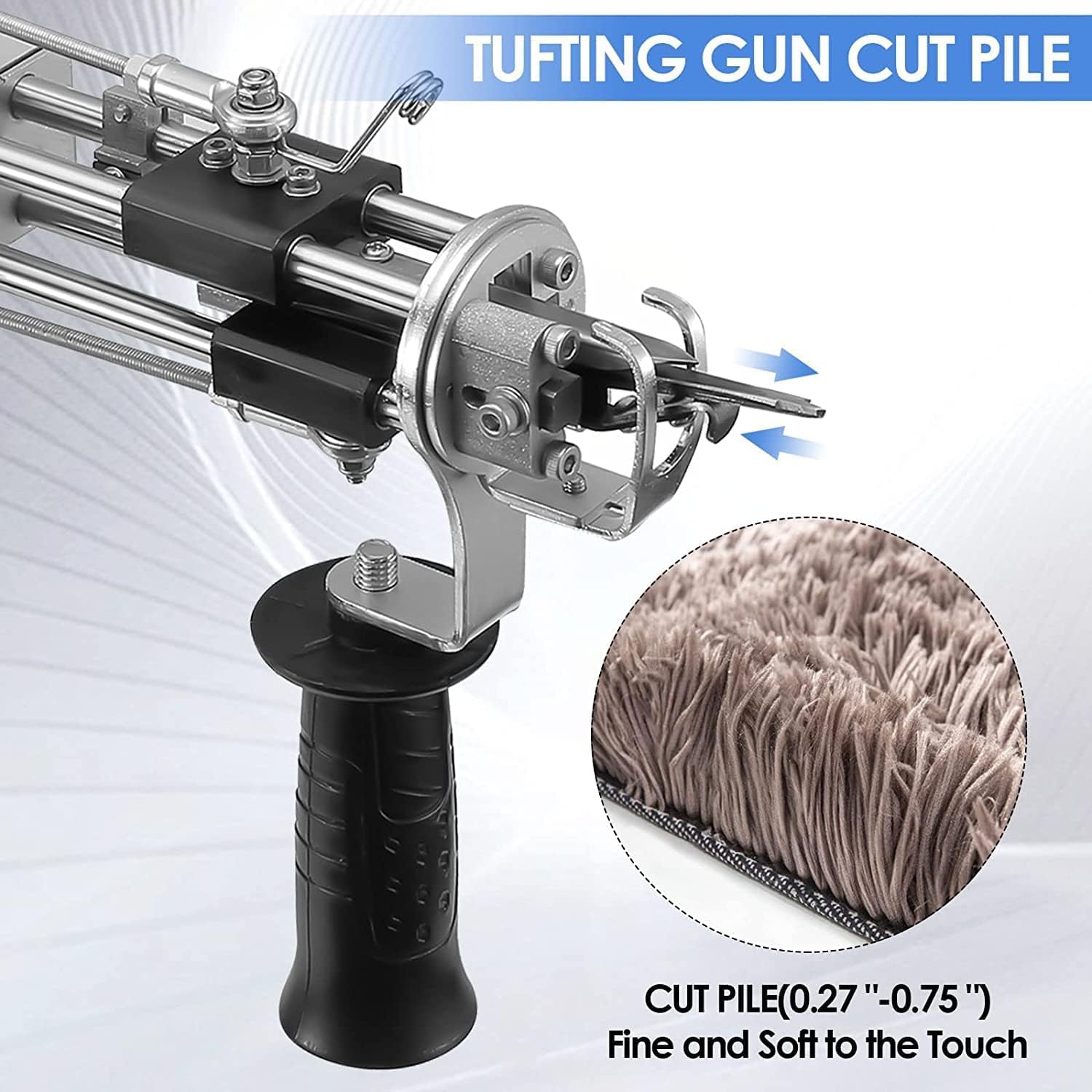 Tufting,Pistola Tufting 5-40 Pasos/S Pistola de Tufting Eléctrica 7-21 mm Ajustable Máquina de Tejer Alfombras para Navidad Artesanía Alfombras Ropa