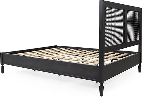 Miniatura 8 de Christopher Knight Home Lorent - Cama Queen - Madera de acacia y ratán - Gris oscuro