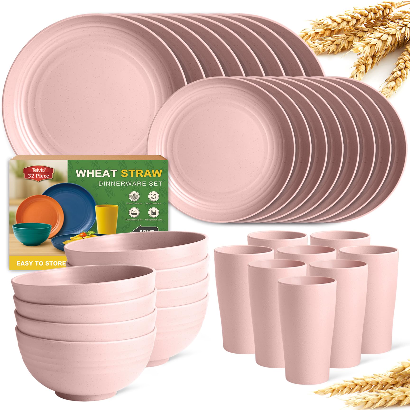 Wheat Straw Dinnerware Set - 32 Piece -25 Wheat Straw Dinnerware Set - 32 Piece -25