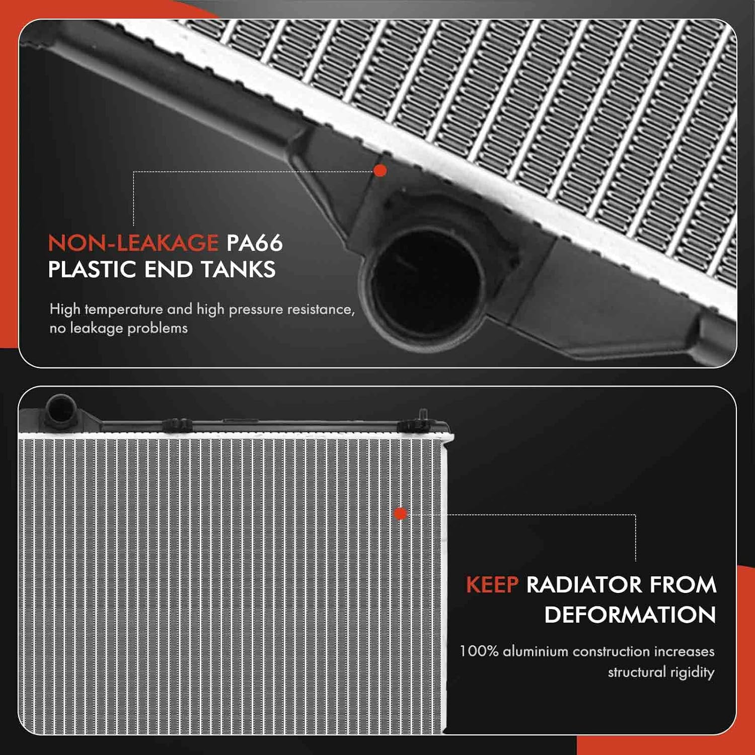 A-Premium Engine Coolant Radiator Assembly Compatible with Lexus GS300 2006, GS350 2007 2008 2009 2010 2011, GS450h 2007, Replace# 1640031370