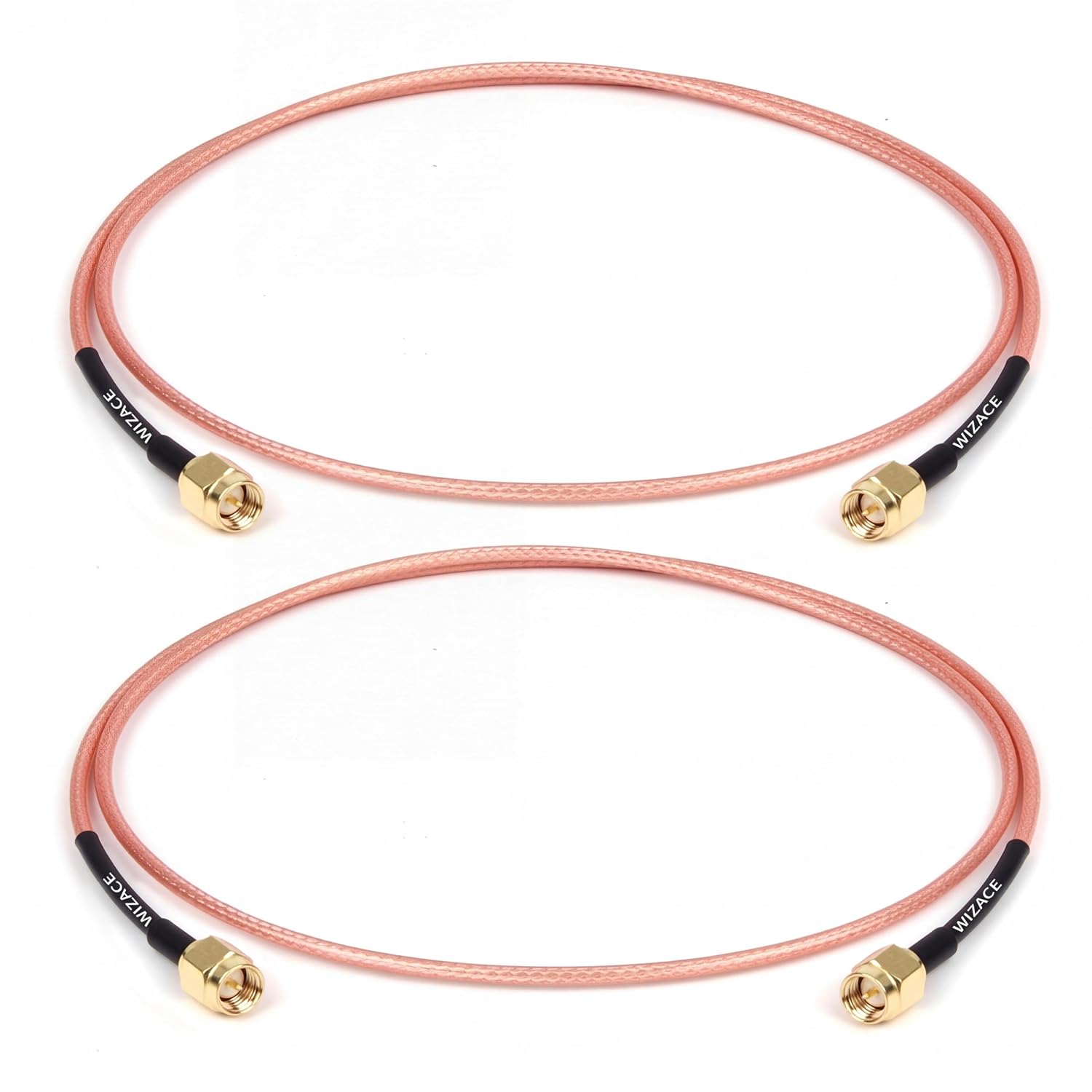 WIZACE 2ft SMA Male to SMA Male Coaxial Cable 2PCS, RG316 Flexible SMA Extension Antenna Cable for WiFi Antenna, Router, SDR, FPV, GPS, Test Equipment