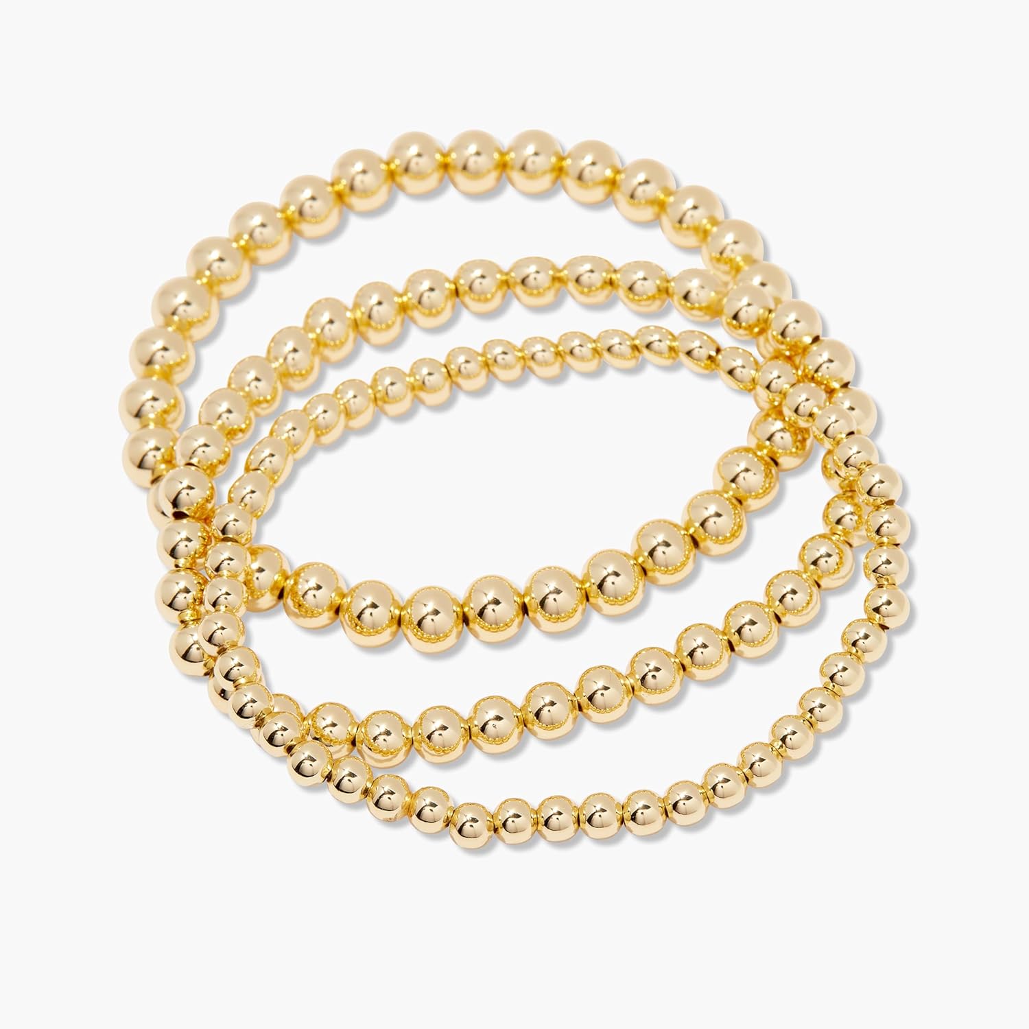 Brook & York Makenna Gold Bracelet Set - Hypoallergenic 14K Gold-Plated Brass - Beaded Stacking Bracelets- Gold Jewelry - Women's Bracelets - Gifts for Mom