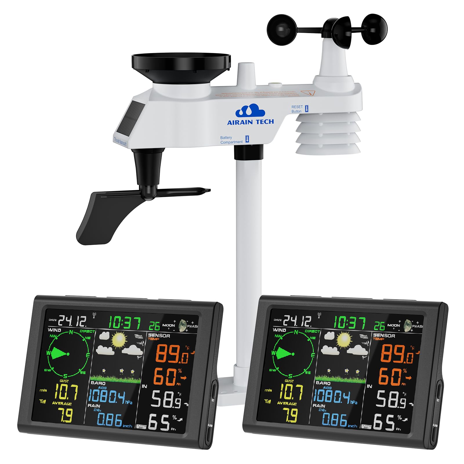 Amazon.com : AIRAIN TECH Wireless Weather Station with Dual