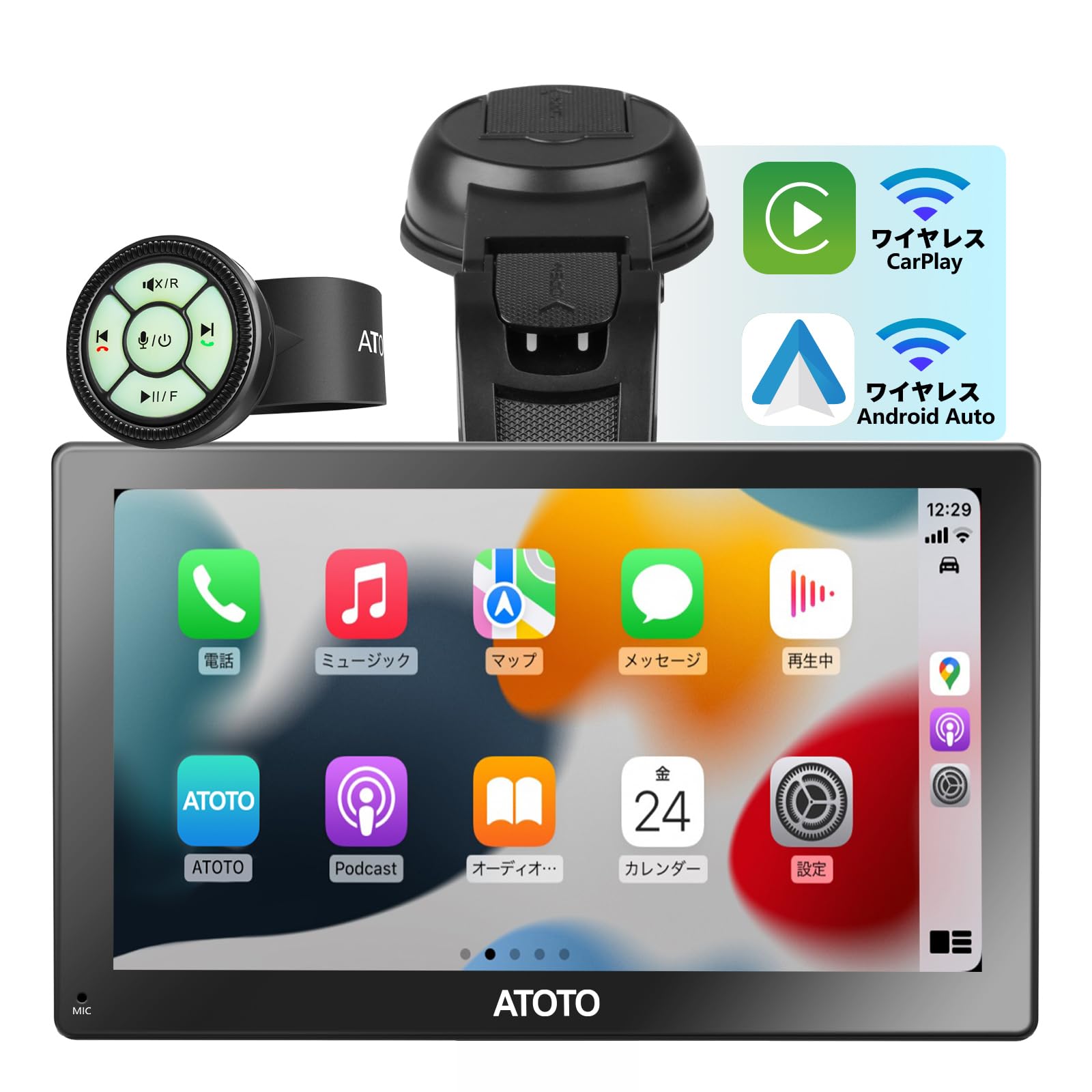 ATOTO P5 9インチ ポータブルナビ CarPlay Android ATOTO P5 9インチポータブルナビ｜QLED防眩・無線CarPlay