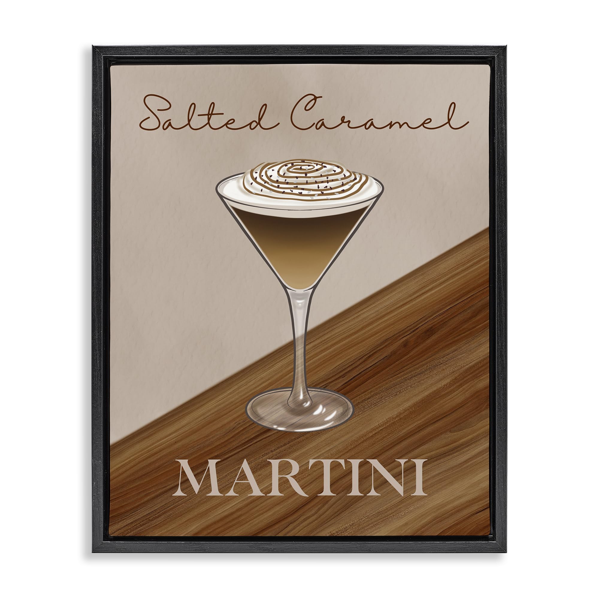 Stupell Industries 'Salted Caramel Martini', Floating Frame Canvas Art, Black, 25 x 31 Inches, Easy to Hang and Sturdy, Made in USA, by Marcus Prime