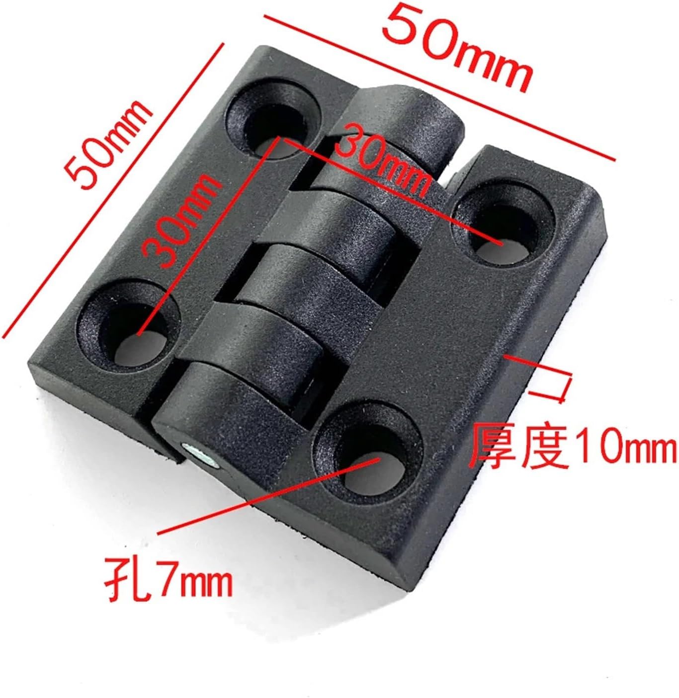 Black Nylon Butt Hinge Furniture Electric Cabinet Hardware 10Pcs(3 Type 5050)