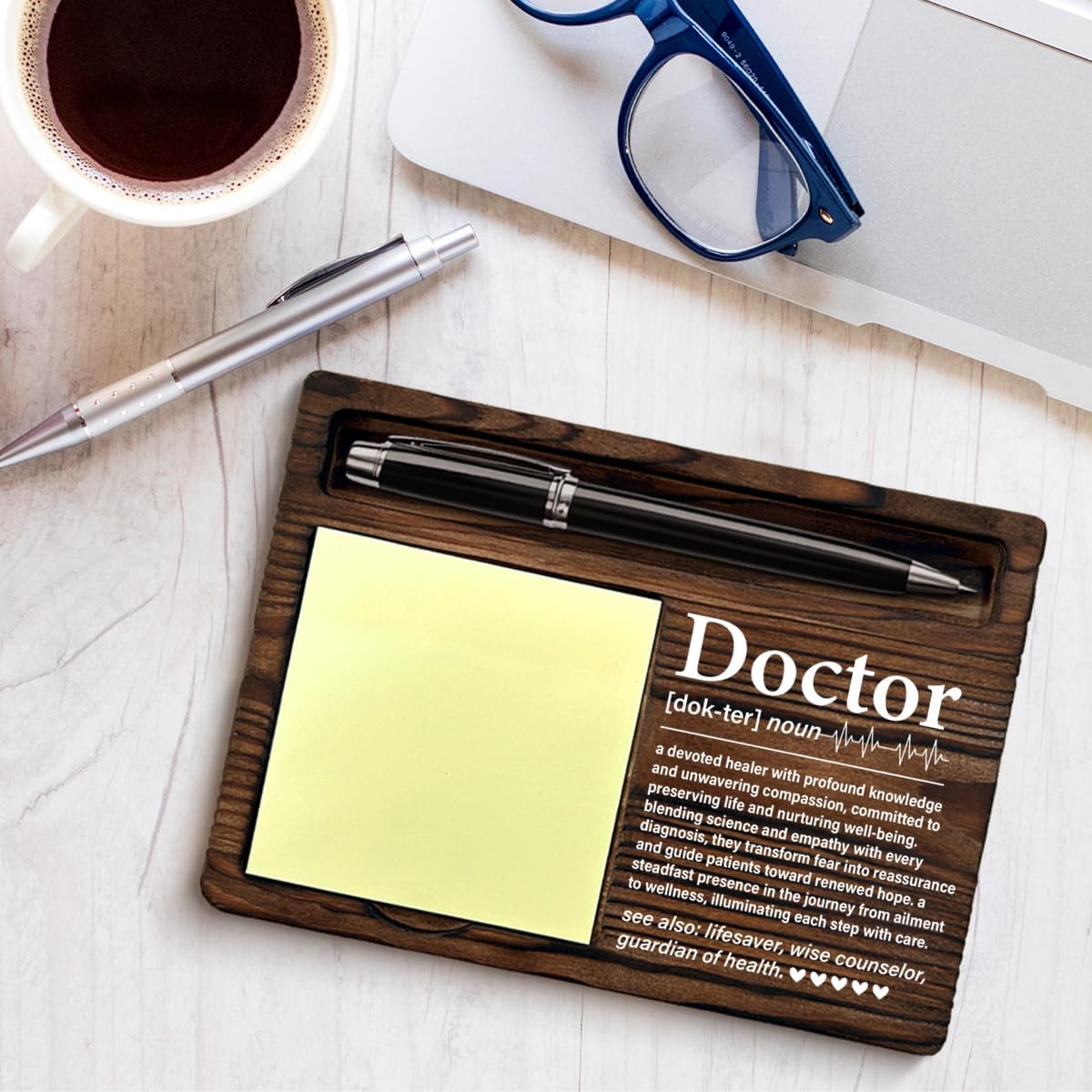 Doctor Appreciation Gifts for Women Men, Thank You Gifts for Doctors Birthday Christmas Graduation, Doctor Definition Self-Stick Note Pad Holders Office Decor - Image 7