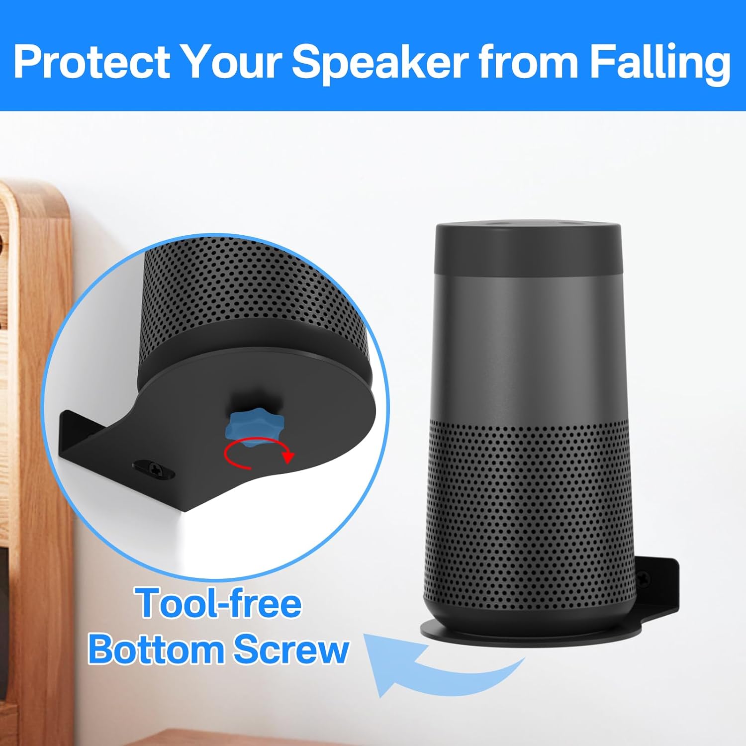 Sturdy Speaker Mount Bracket for Bose SoundLink Revolve Wall Mount for Space Saving-Speaker Wall Mont for Bose SoundLink Revolve Mounting Bracket for Bose SoundLink Revolve Series II Bluetooth Speaker