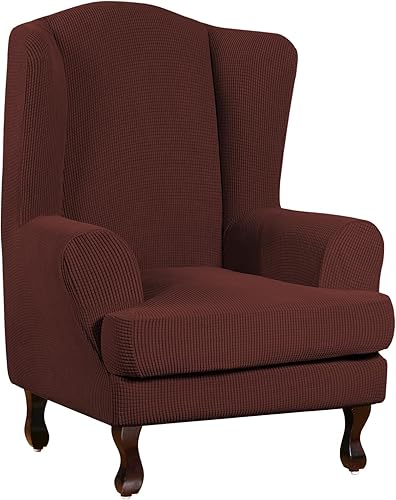 Vista 288 de Turquoize - Funda elástica para sofá de 2 piezas y 3 cojines, funda protectora lavable con elástico en la parte inferior, tela jacquard gruesa