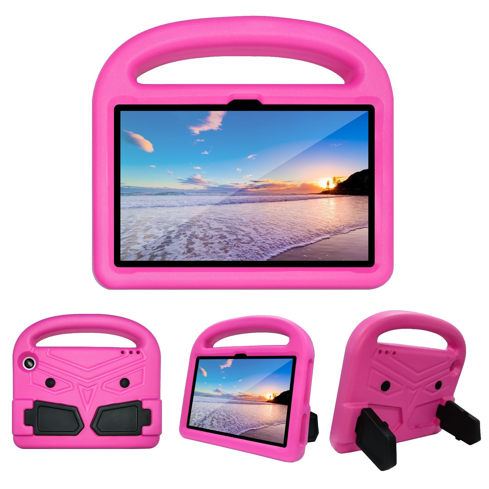 Etui ochronne na tablet do Kindle Fire 7 12. generacji 7 cali 2022 etui na tablet dla dzieci, lekkie, odporne na wstrząsy, odporne na upadki, etui na tablet z uchwytem i podpórką (ROSE