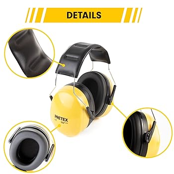 PRETEX Ear Defenders with SNR 34dB - Lightweight Ear Muffs