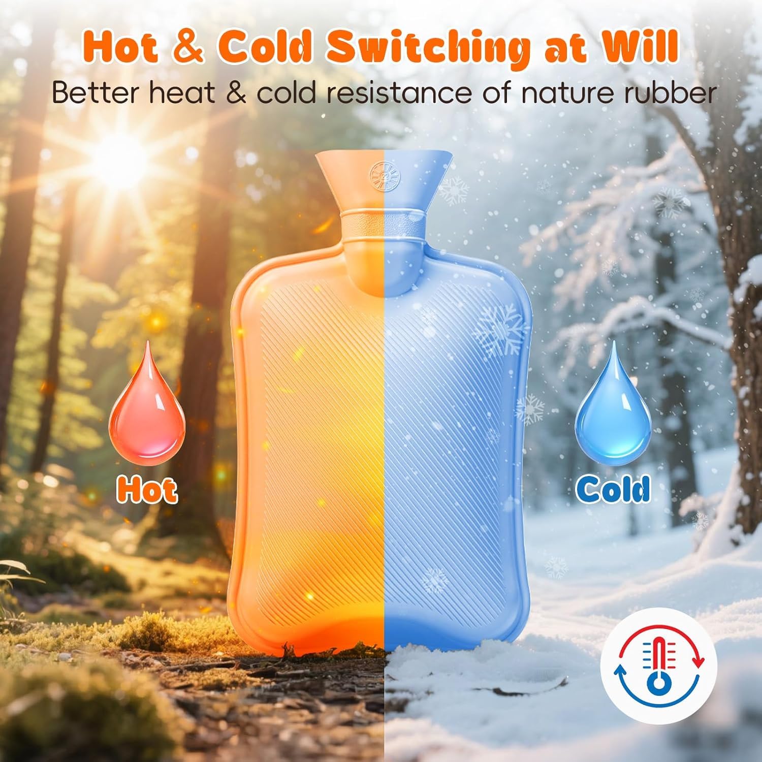 TGOPIT Hot Water Bag with Soft Cover for Pain Relief, 1 Pcs Heating Pad Rubber Hot Bag for Body Massage for Men & Women for Hot Water Bottle for Period, Cramps, Heating Pad - 1L (Random Color) 1