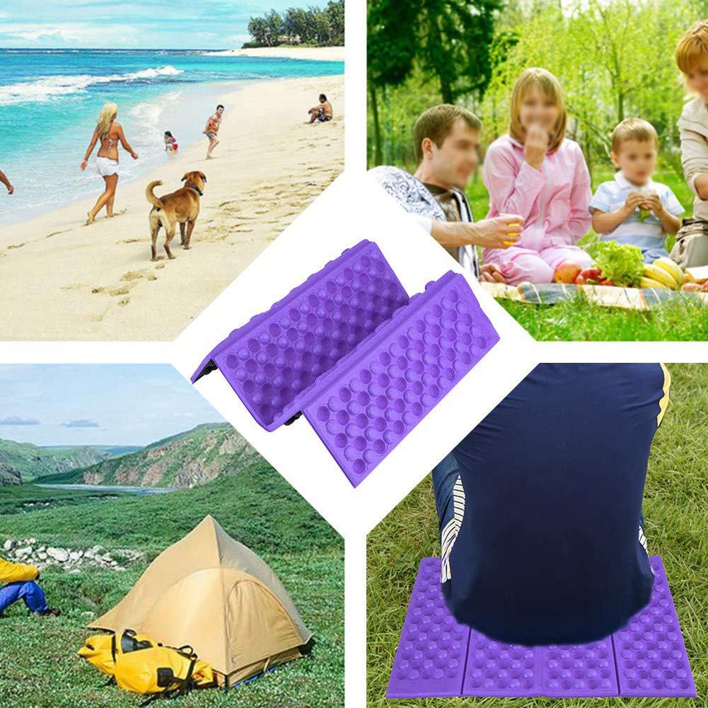 Hiking seat pad Foldable, Sitting Pad, Foam Backpacking Sitting Pad Camping Mat Seat Watertight Folding Mat for Picnic, Hiking, Backpacking, Mountaineering (Purple Black)(Purple), Sitting Pad, Hikin