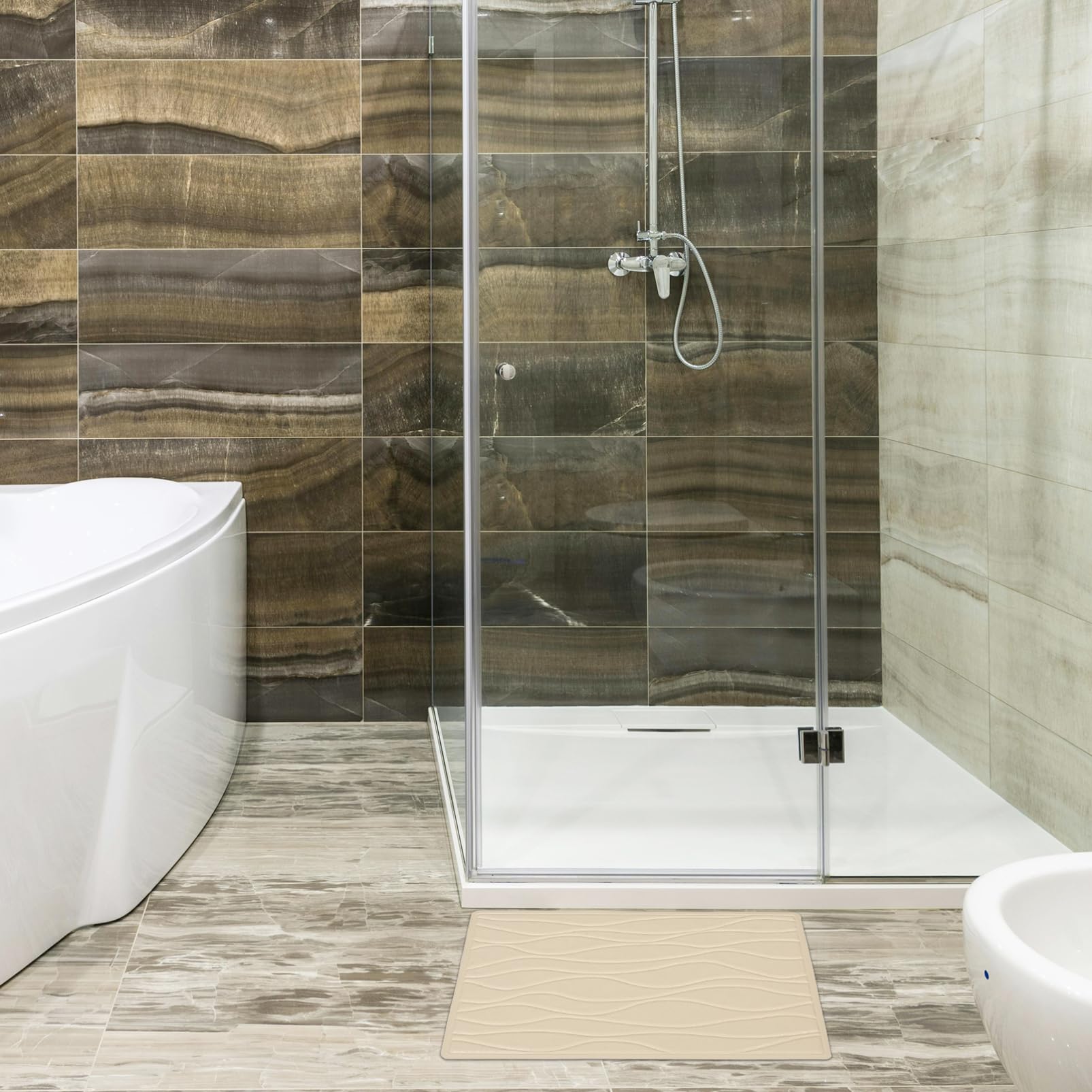 NOLITOY Alfombrilla de Baño de Goma Antideslizante, con Ventosas, para Bañera y Ducha, Adecuado para Hoteles y Hogar, Mantiene el Baño Seco y Limpio