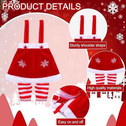 Miniatura 9 de Meooeck Juego de 6 accesorios de elfo de Navidad que incluye 2 ropa de muñeca elfo navideña y 4 accesorios novedosos de elfo para niños (patines