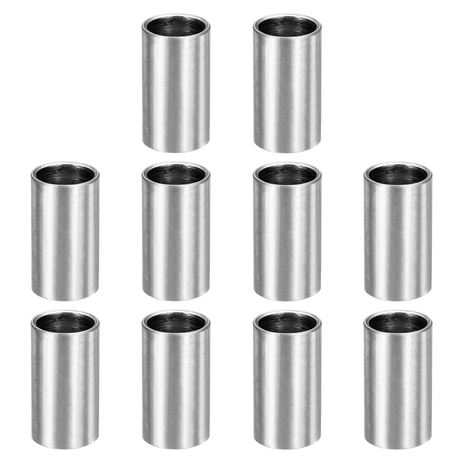 sourcing map 10pcs M10 Metal Spacers, 3/8" Stainless Steel Spacer 10mm IDx12mm ODx25mm Length Round Unthreaded Standoff Bushing Plain Finish for Screw Bolts, Silver