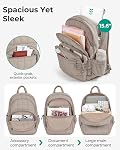BAGSMART College Laptop Backpack, Travel Laptop Backpack for Women, Quilted Casual Daypack