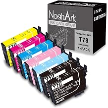 NoahArk 7 Packs T078 Remanufactured Ink Cartridges Replacement for Epson 78 use for Stylus Photo R260 R280 R380 RX580 RX595 RX680 Printer2Black,1 Cyan,1 Magenta,1 Yellow,1 Light Cyan,1 Light Magenta