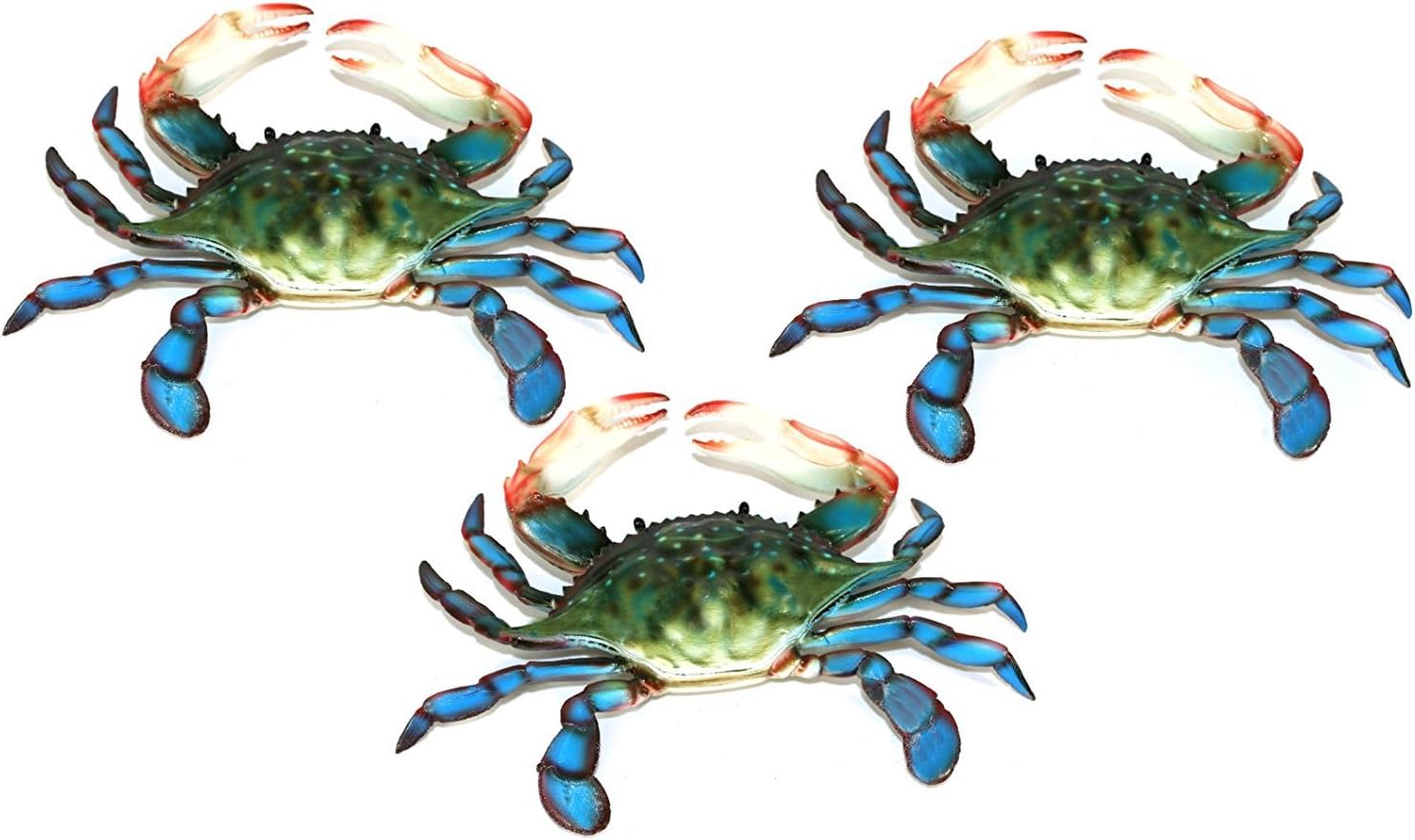 Charlotte International 6 inch Maryland Blue Crab Set of 3 Beach Tiki Bar Wall Decor