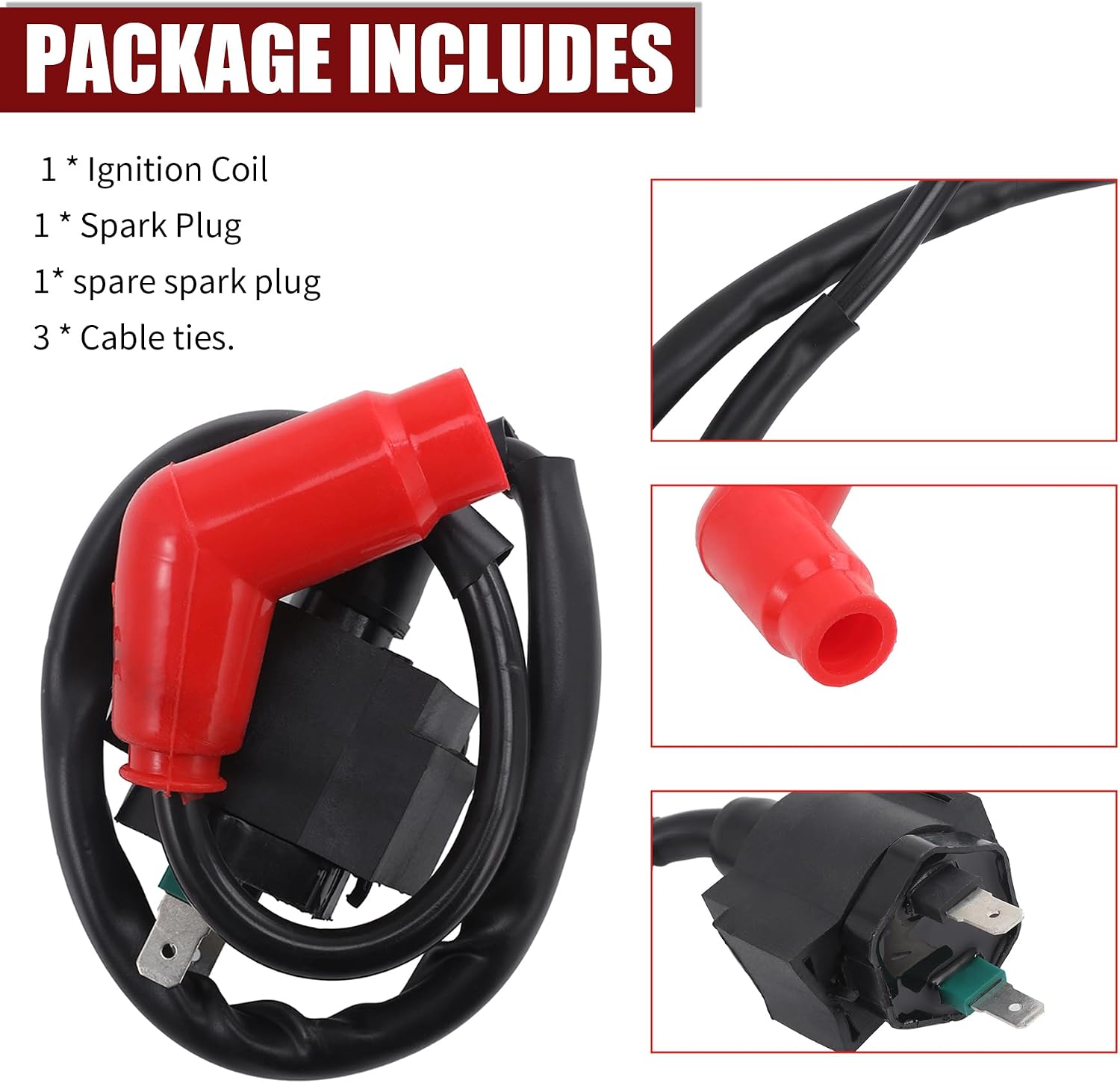 Stylemafia Ignition Coil Pack spark plug Fit for HONDA 450S 450ES 350S 350ES TRX450 FE FM ES S Rancher 350 TRX350 FE FM TE TM Foreman 400 450