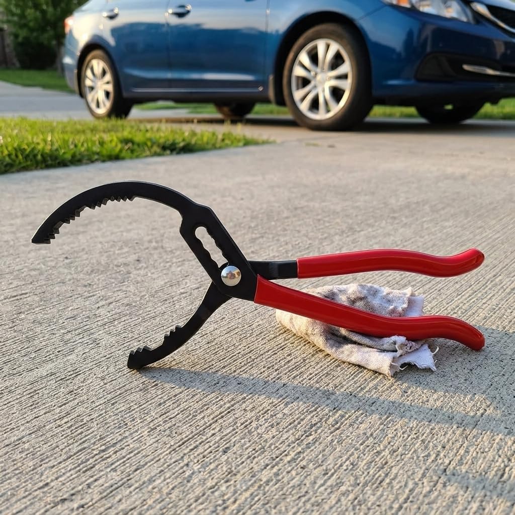 Adjustable Jaw Oil Filter Pliers 1 Count Carbon Steel Wrench