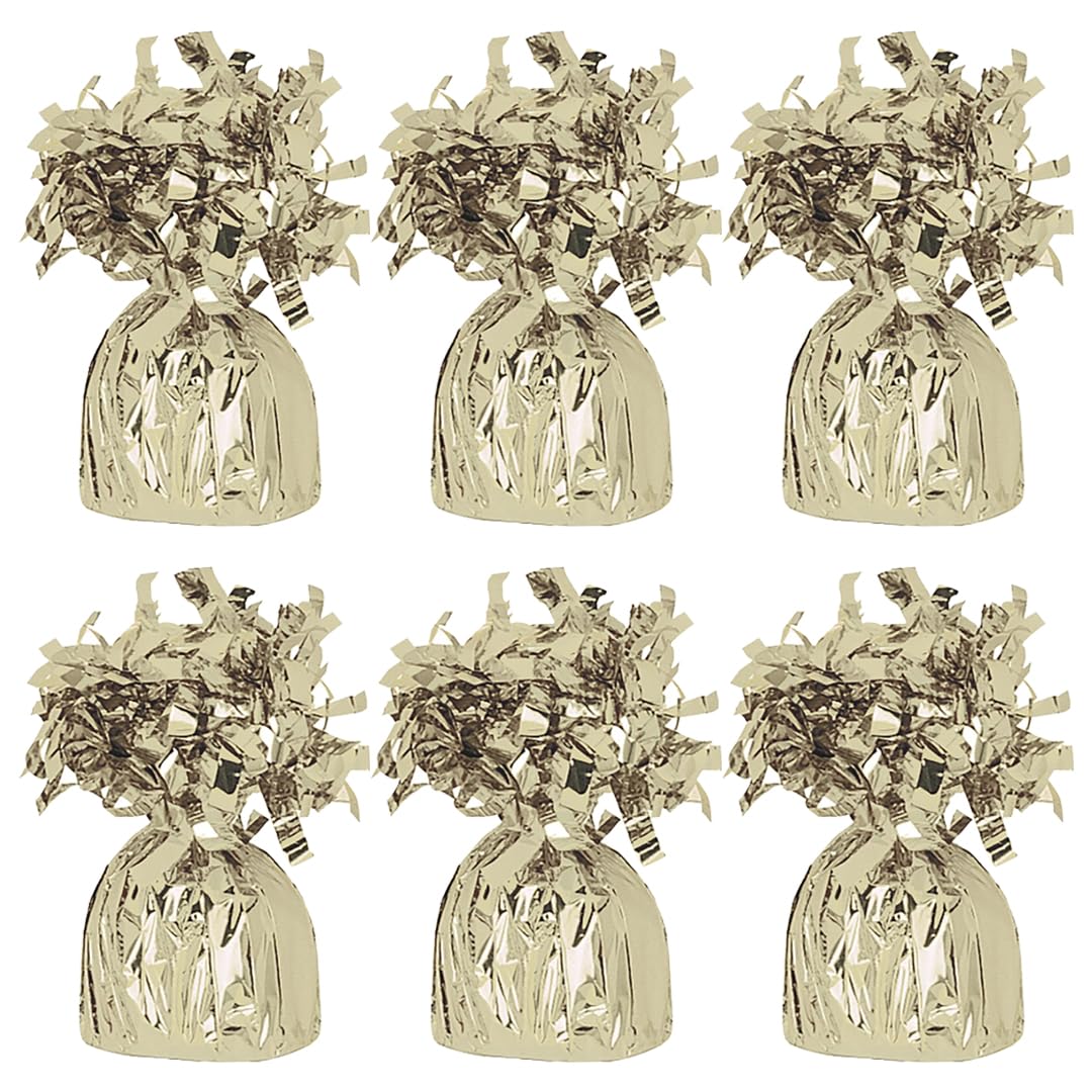 Foil Helium Balloon Weights - Pack of 6 - Durable & Colourful Gold Balloon Weights for Birthdays Parties, Events & Celebrations - Perfect Balloon Weight Holders — image 1
