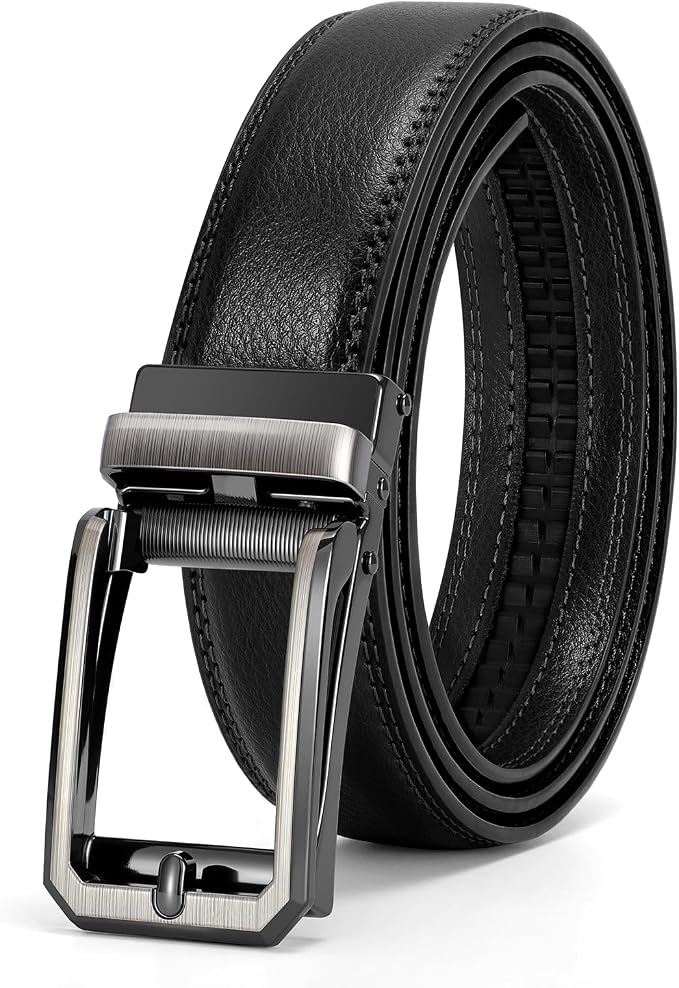 VONMELLI Cinturón de hombre de trinquete, cinturón automático de piel…