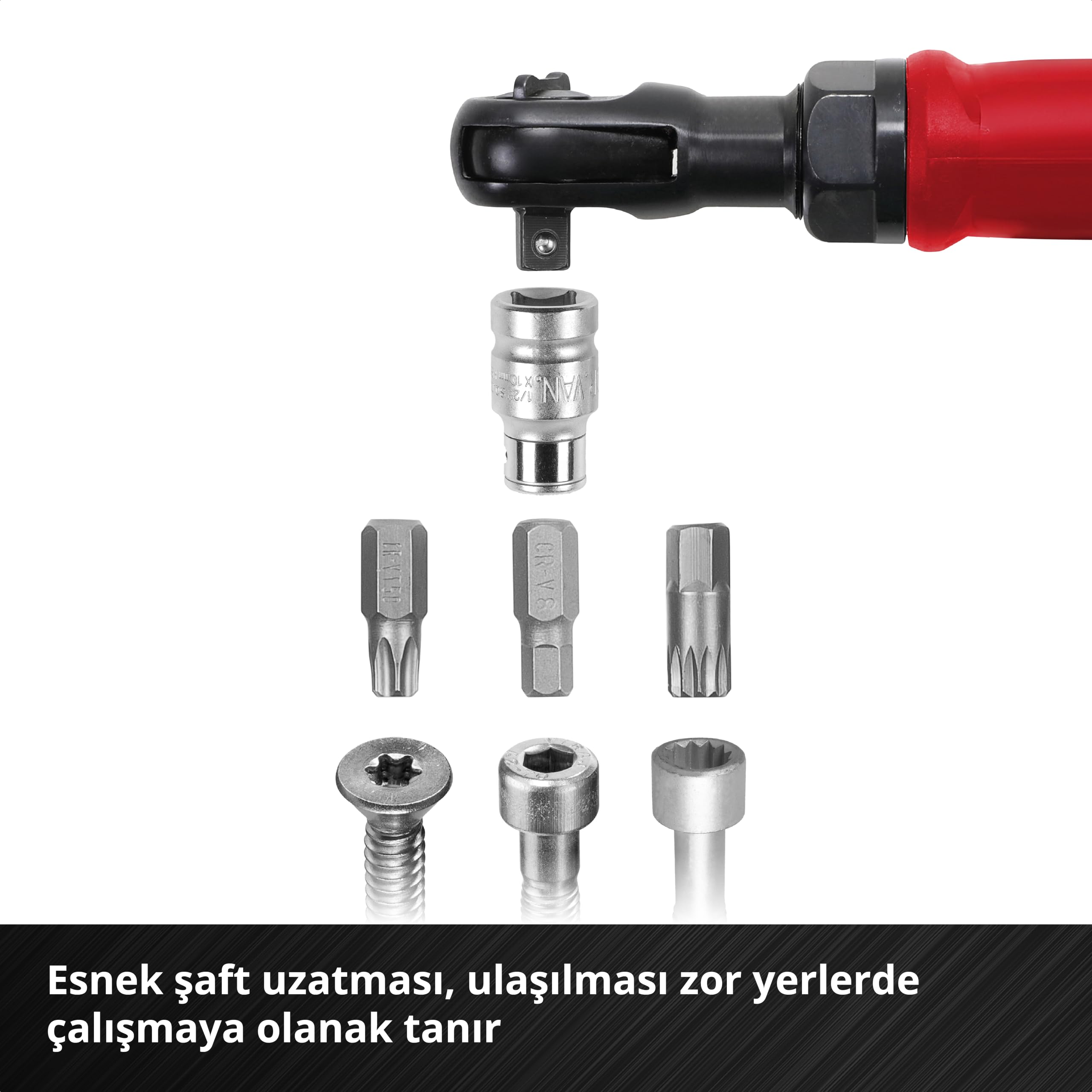 Orijinal Einhell XL-CASE Otomotiv Bit Seti – 40 Parça (10 mm Altıgen Saplı CrV Çelik Power Bitler, 10 mm Altıgen 3/8" ve 1/2" Kare Lokma Adaptörleri, Saklama Kutusu Dahil) - 49109032