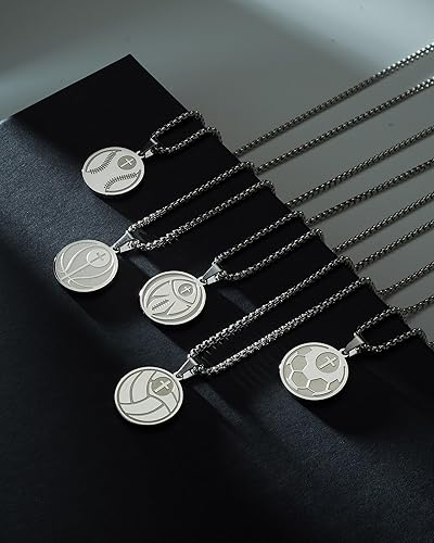 Vista 7 de seensea Collar con colgante deportivo de béisbol, versículo bíblico inspirador Lucas 137, regalo cristiano para hombres y mujeres