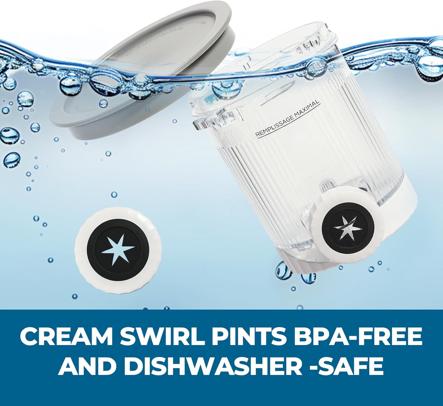 2 Pack Swirl Ice Creami Makers Pints and Lids,NC700 Makers Containers Cups creami accessories Compatible with Ninja Swirl Ice Cream NC700 NC701 Series & Soft Serve Makers,Dishwasher Safe - Image 5