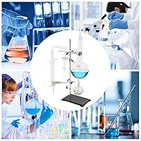 Vista 6 de TBVECHI Kits de evaporador, aparato de destilación de aceite esencial de laboratorio de 33.8 fl oz, kit de purificador de cristalería con embudo