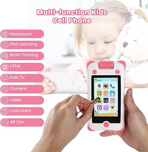 Miniatura 5 de Teléfono para niños llamadas de control parental teléfono celular para niños con juegos juguete de aprendizaje para niños de 3 a 8 años regalos de