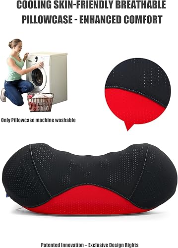 Miniatura 7 de Bespilow Almohada cervical patentada de doble capa, parte superior cómoda + base de espuma viscoelástica firme, soporte ergonómico de contorno,