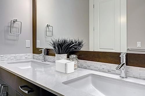 Miniatura 5 de Party Bargains Toallas desechables de lino para invitados, paquete de 100, 12 x 17 pulgadas, color blanco con estampado plateado, toallas de mano de