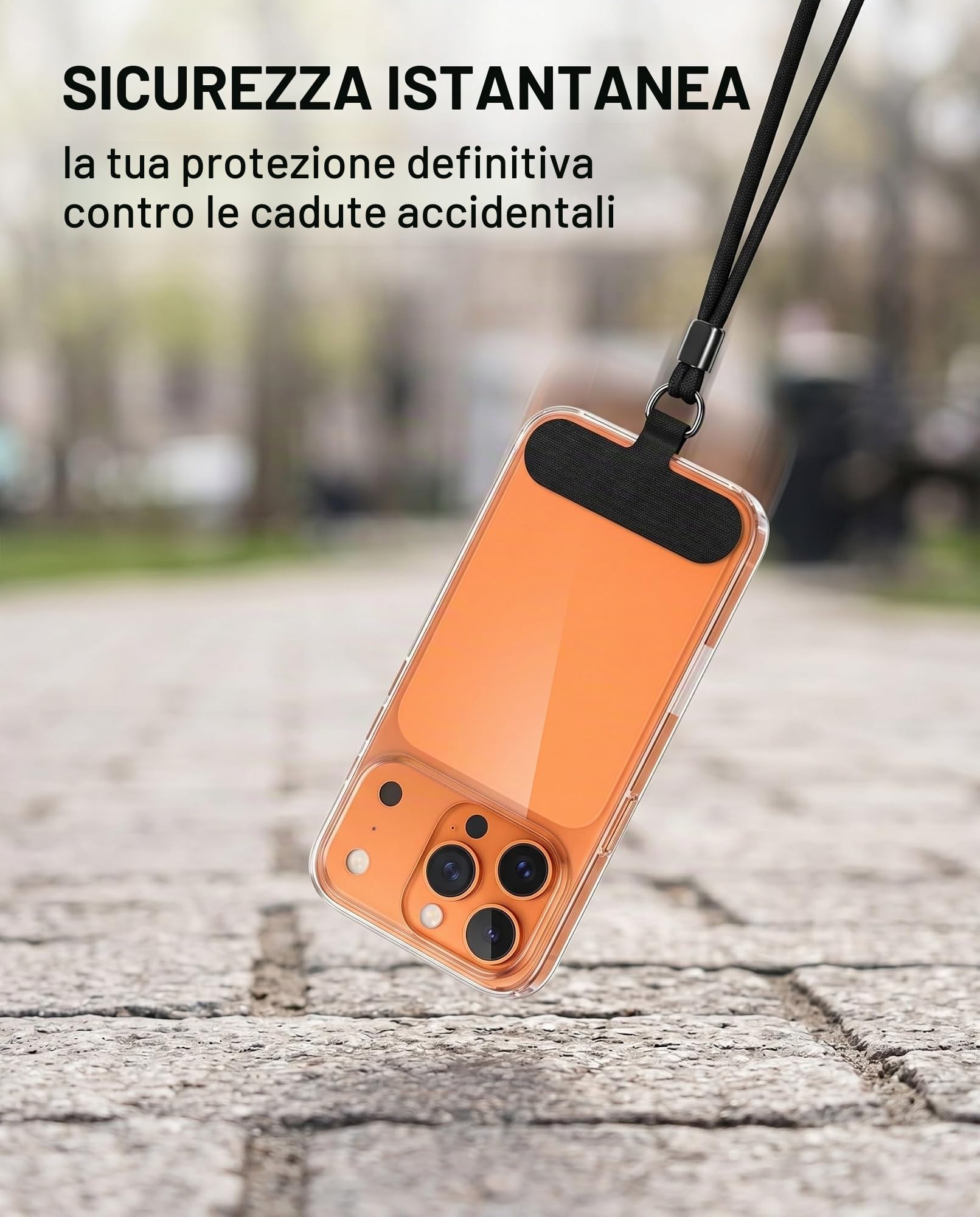Toppa Cordino Cellulare 8 Pezzi Nera – Ultra Resistente, Anello A D In Metallo, Universale Per Qualsiasi Custodia, Spessore 0.7 Mm