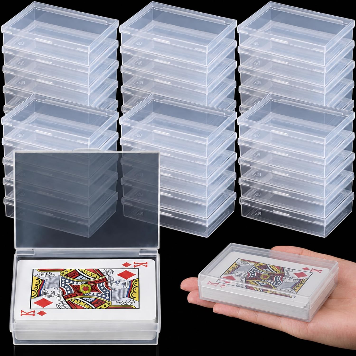 Vicenpal Playing Card Box, 150 Pcs, Recessed Snap, 3.74 x 2.56 x 0.91 Inch