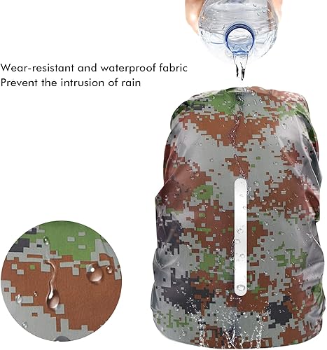 Miniatura 25 de LAMA 2 fundas impermeables de lluvia para mochila, protector reflectante a prueba de lluvia para antipolvo y antirrobo, L 41L-55L negro y azul