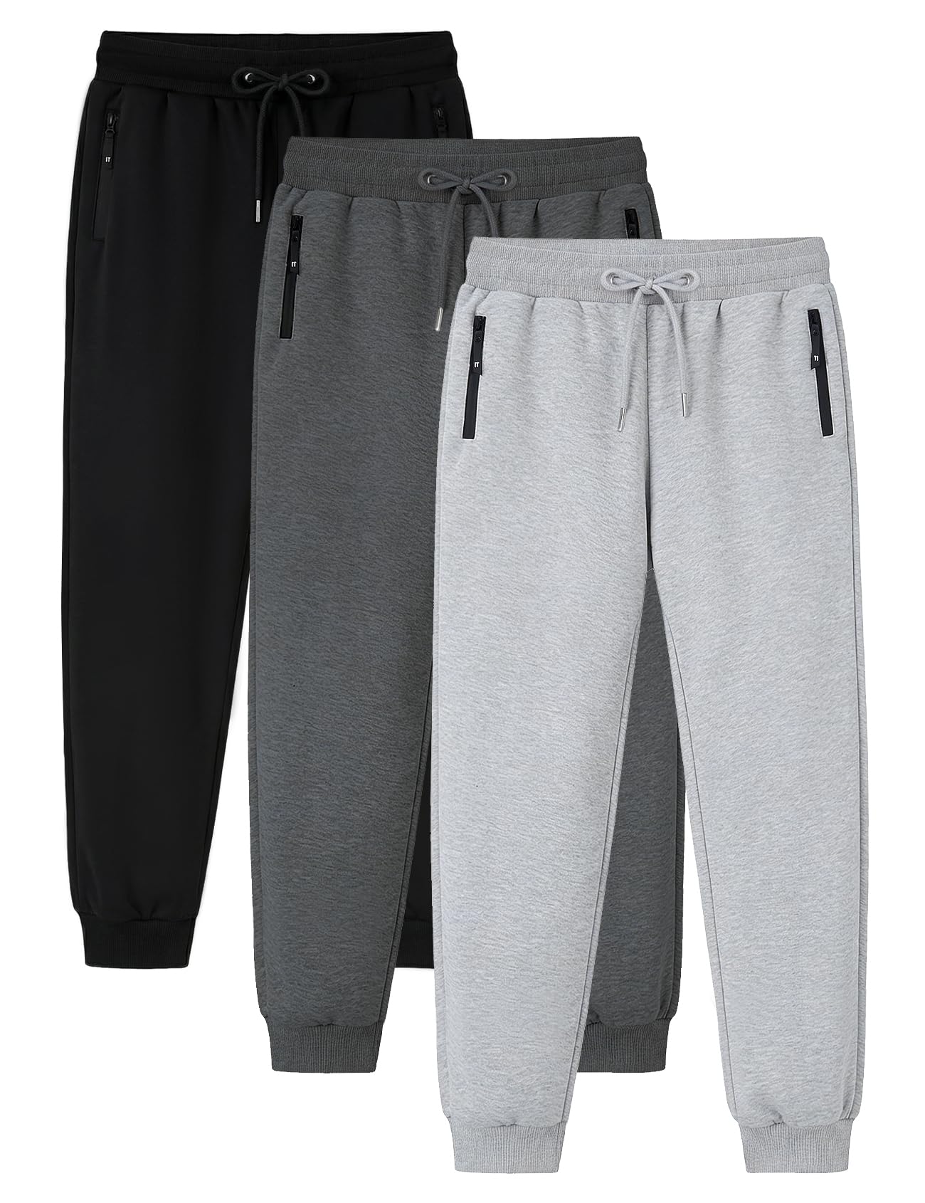 Gihuo 3 Pack Mens Athletic Pants Workout Sweatpants for Men Gym Running Sweat Pants Joggers with Pockets
