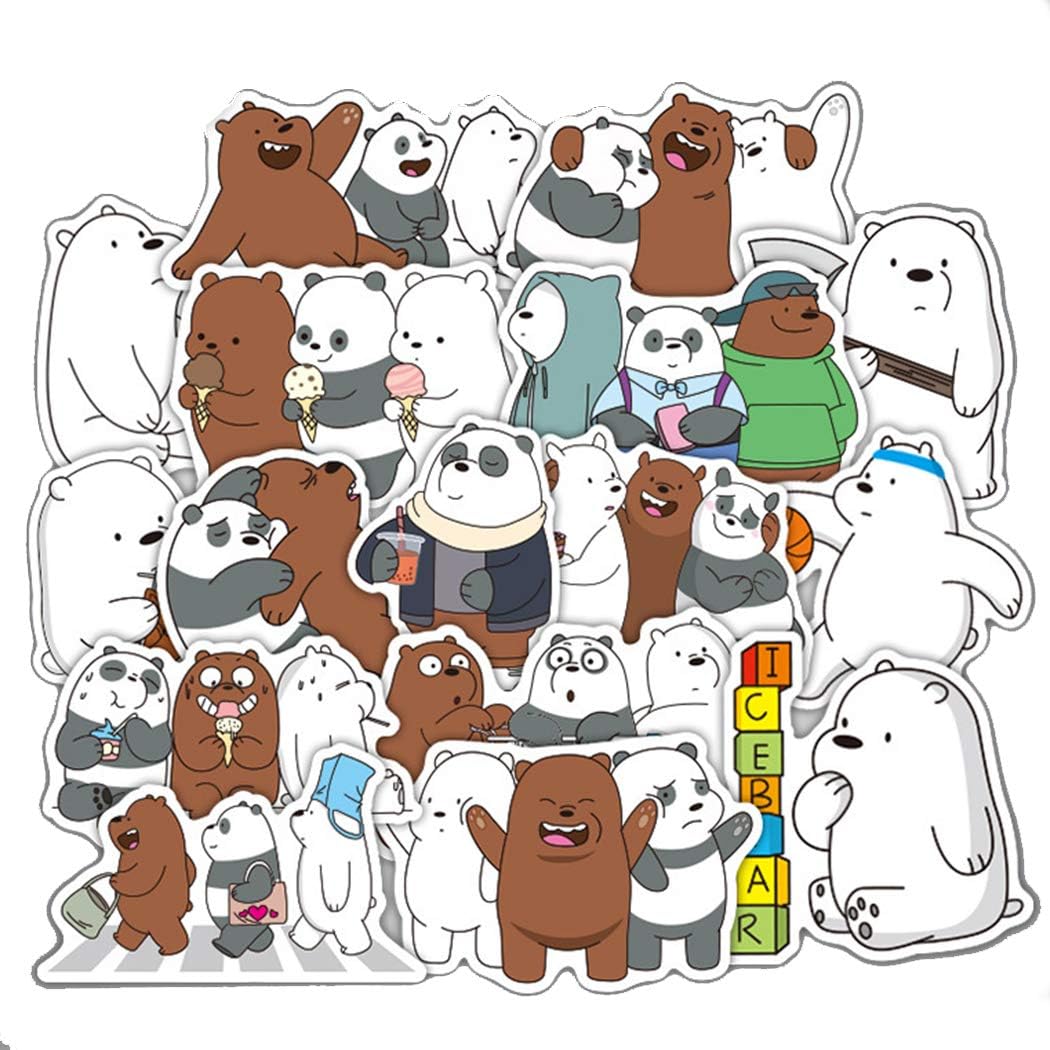 picture We Bare Bears Stickers Hd we bare bears sticker 36 pcs waterproof removable cute beautiful stylish teen stickers suitable for boys and girls in water bottles laptops