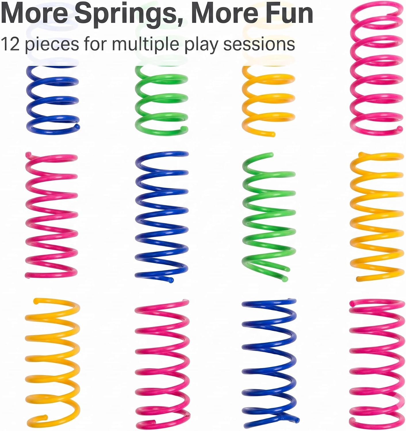 Cat Spring Toys - 12 Pack Interactive Spiral Coil Toys for Indoor Cats & Kittens, Multi-Color Bouncy Springs, Non-Toxic Cat Enrichment Set image 3