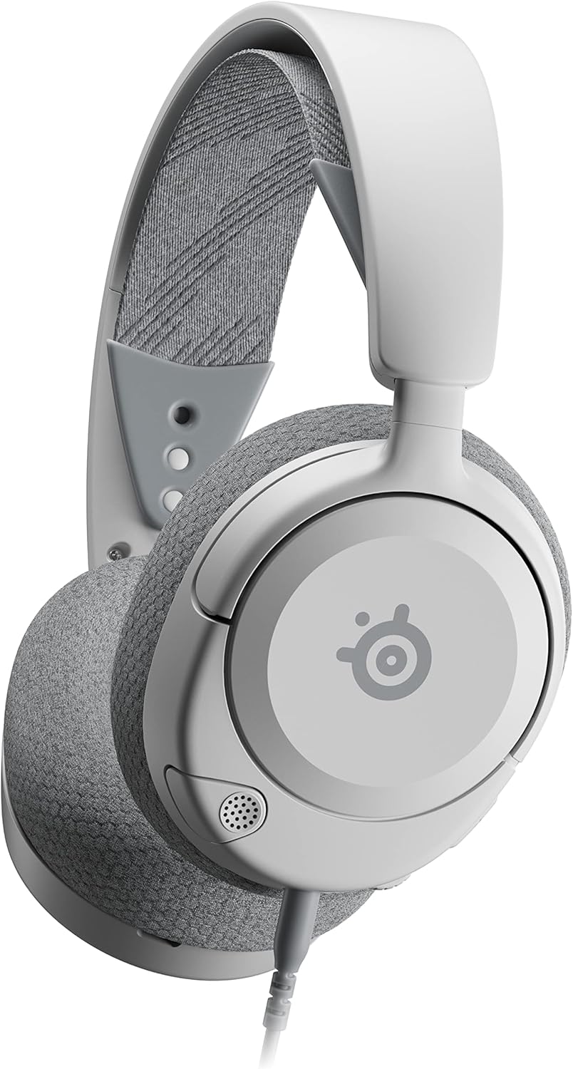 SteelSeries Arctis Nova 1P Cuffie da gioco multisistema – Driver Hi-Fi – Audio spaziale a 360° – Cuscinetti auricolari in memory foam – Ultra leggere – PS5, PS4, PC, Switch, Xbox – Bianco
